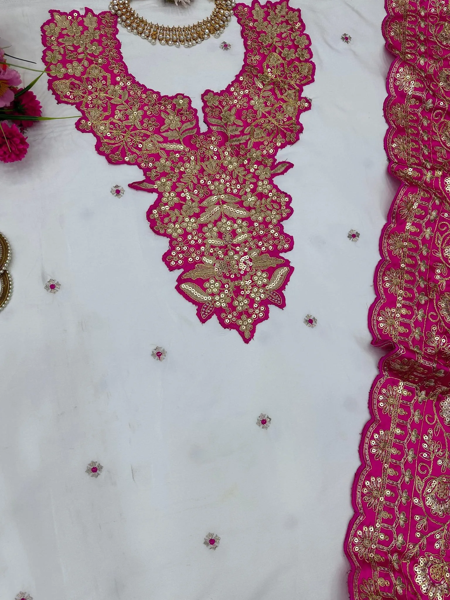 Designer 3 Pc Suit crafted from luxurious Silk fabric. - Image 2
