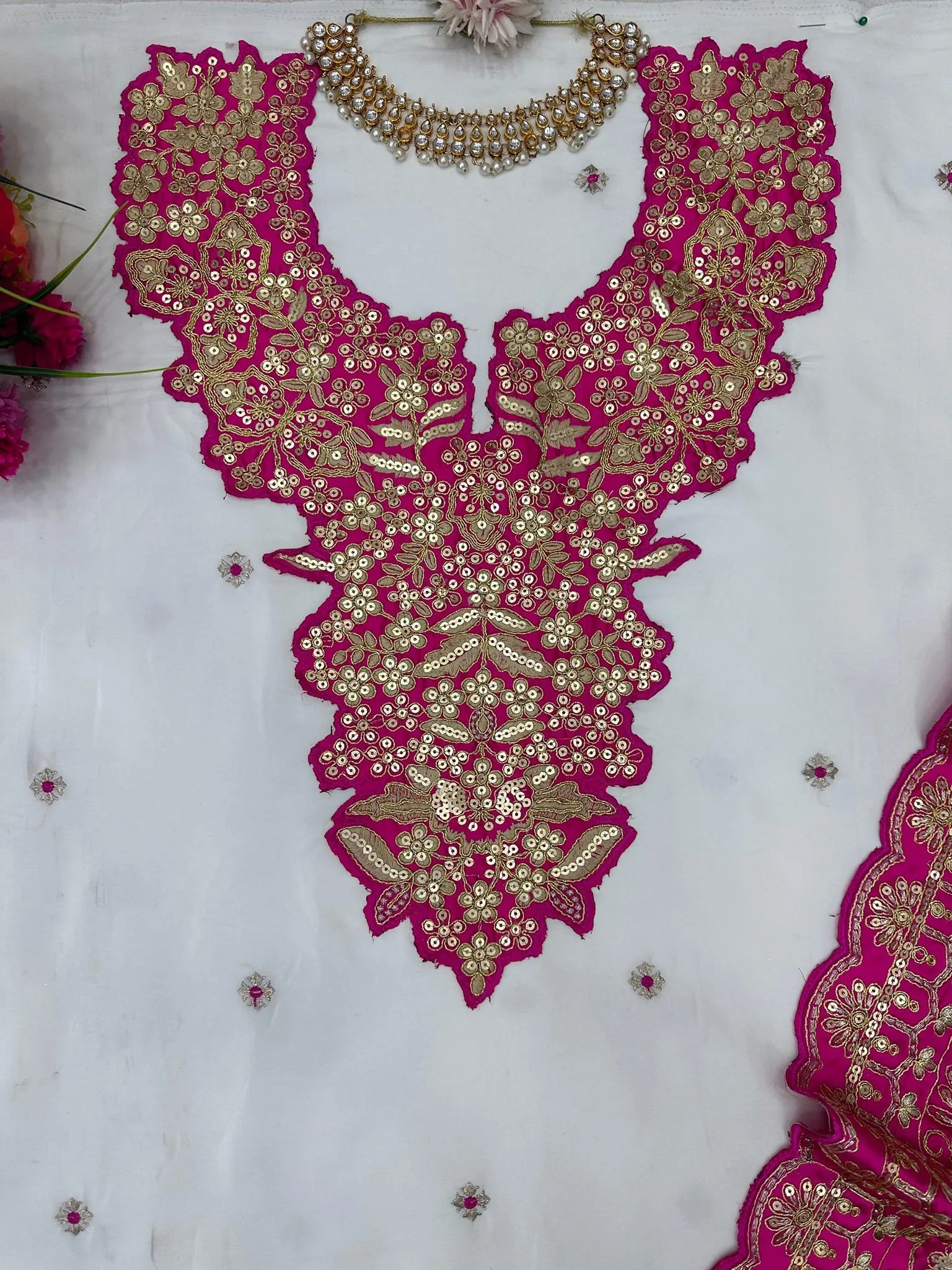 Designer 3 Pc Suit crafted from luxurious Silk fabric. - Image 3