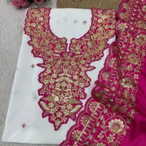 Designer 3 Pc Suit crafted from luxurious Silk fabric.