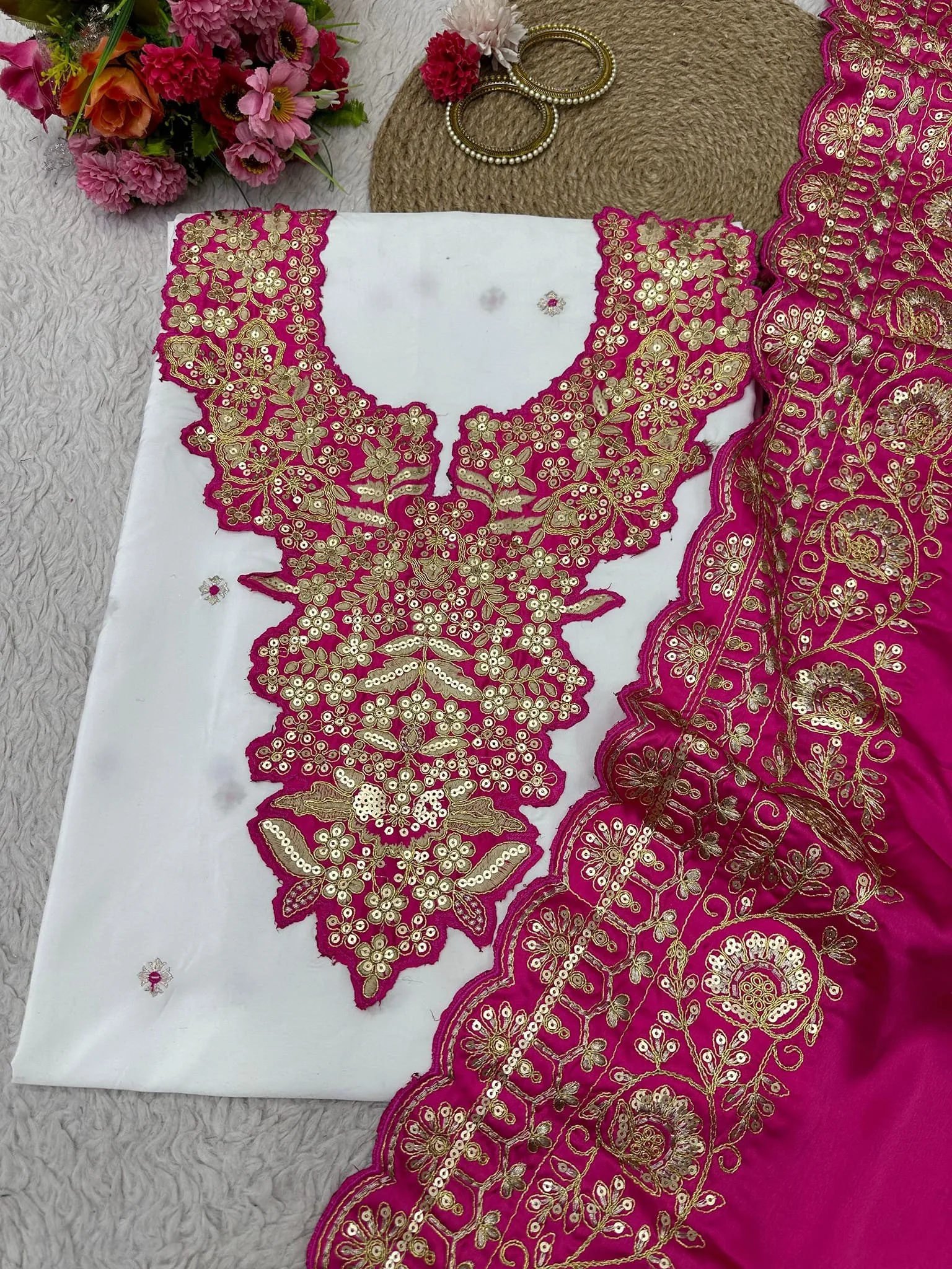 Designer 3 Pc Suit crafted from luxurious Silk fabric.