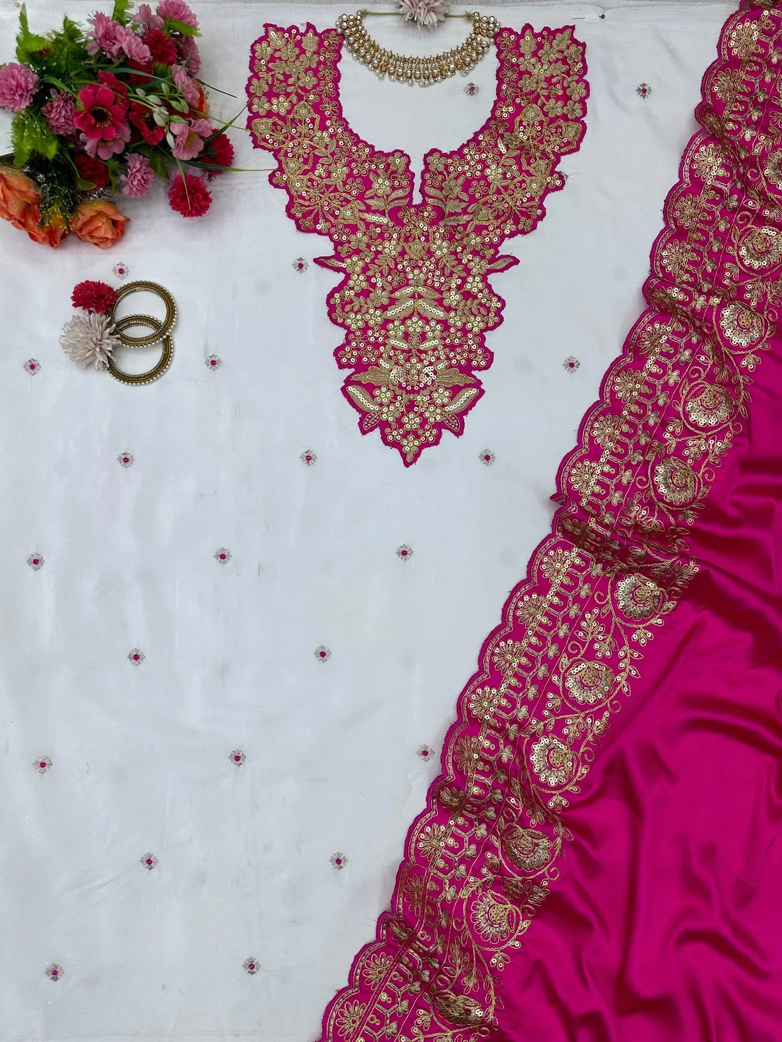Designer 3 Pc Suit crafted from luxurious Silk fabric. - Image 5