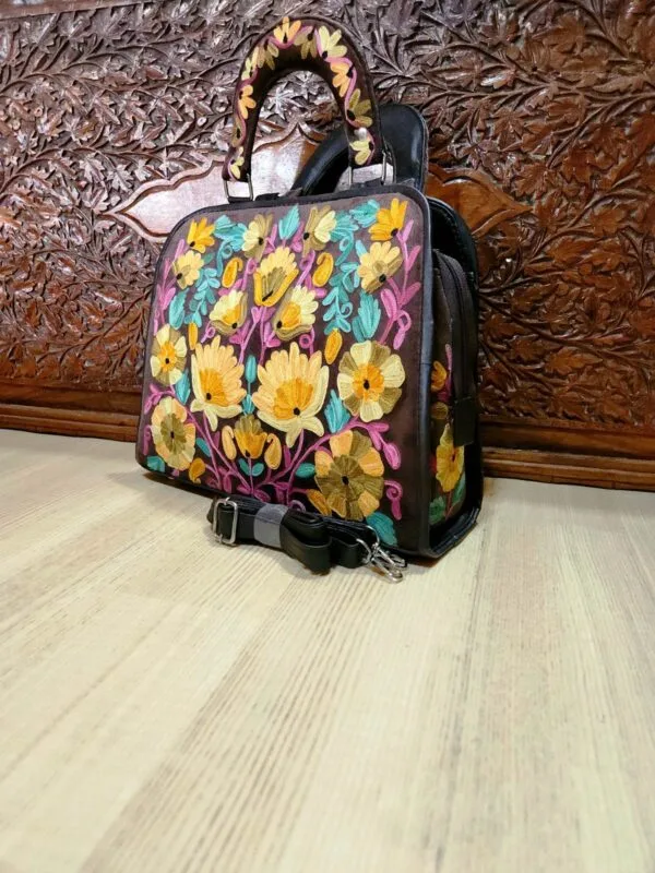 Kashmir Ari Work Embroidery Leather Bag Model #10