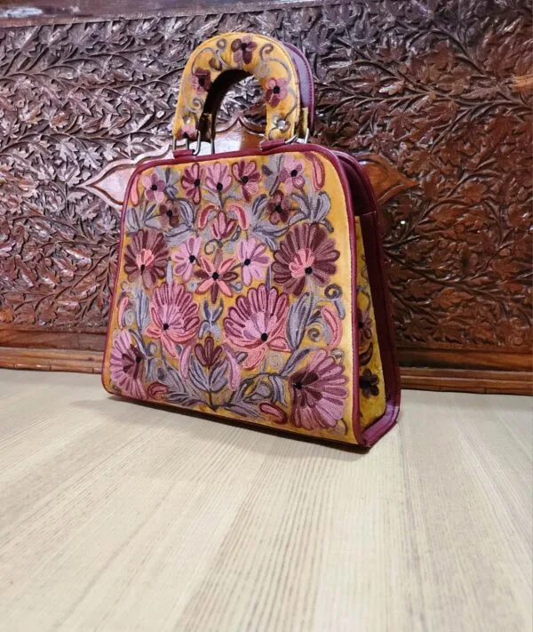 Kashmir Ari Work Embroidery Leather Bag Model #2