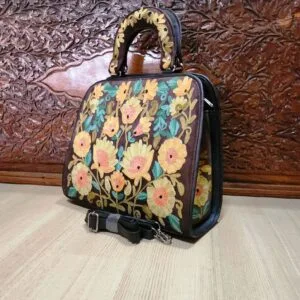 Kashmir Ari Work Embroidery Leather Bag Model #7