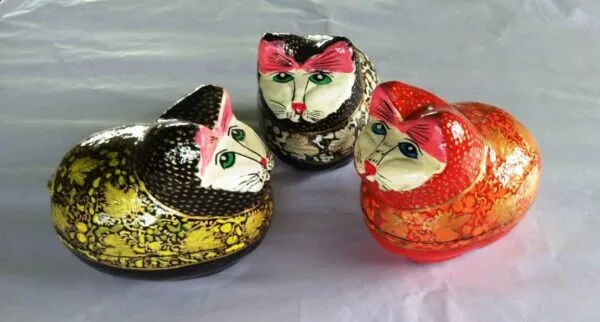 4-Inch Papier Mache Cat Boxes Wholesale