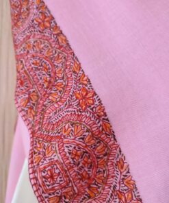 Pashmina Kashmiri Shawl Pink, Full Embroidery Work