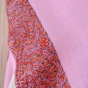 Pashmina Kashmiri Shawl Pink, Full Embroidery Work