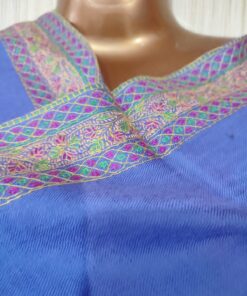 Pashmina Kashmiri Shawl Lavender, Border Embroidery Work