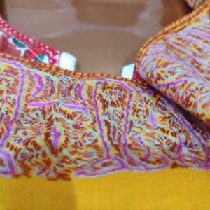 Pashmina Kashmiri Shawl Yellow, Doordaar Embroidery Work