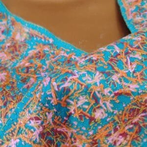 Pashmina Kashmiri Shawl Blue, Doordar Embroidery Work