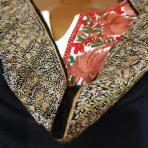 Pashmina Kashmiri Shawl Black, Doordar Embroidery Work