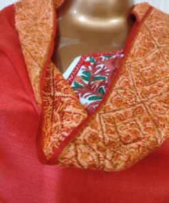 Pashmina Kashmiri Shawl Red, Doordar Embroidery Work