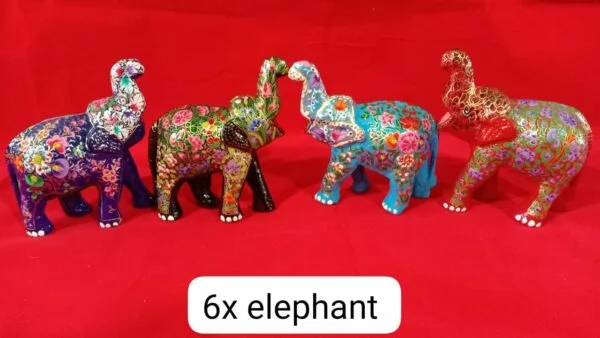 Kashmir Papier Mache Elephants - Image 5