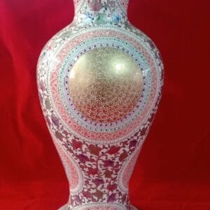 Kashmir Gold Lining Floral Papier Mache Vase