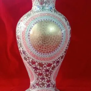 Kashmir Gold Lining Floral Papier Mache Vase