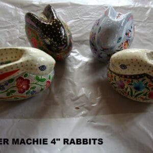 4-Inch Papier Mache Rabbit Boxes
