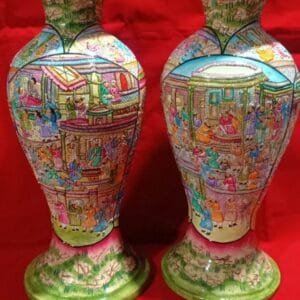 Darbar Embossed Papier Mache Vase Pair