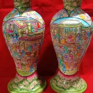 Darbar Embossed Papier Mache Vase Pair