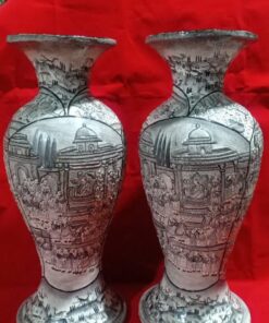 Mughal Courtroom 20 Inch Papier Mache Vase Pair
