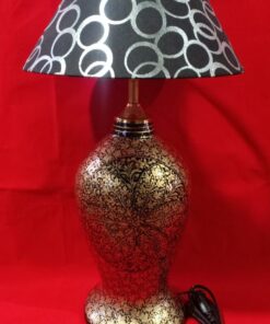 Papier Mache Bedside Lamp with Shade