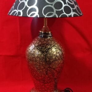 Papier Mache Bedside Lamp with Shade