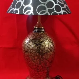 Papier Mache Bedside Lamp with Shade