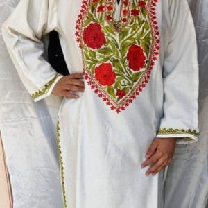 Aari Work Embroidery Kurti in Raffle Wool