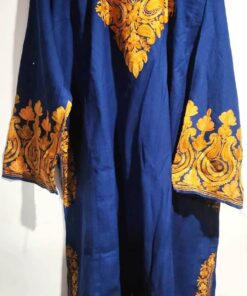 Blue Raffle Tilla Work Pheran by Kasheer