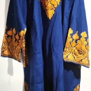 Blue Raffle Tilla Work Pheran by Kasheer