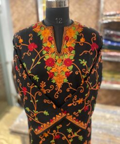 Jaali Aari work Pherans on Pure Raffal