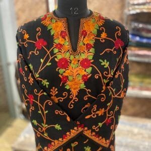 Jaali Aari work Pherans on Pure Raffal