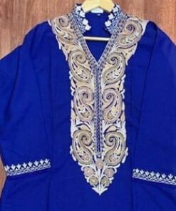 Cotton Kurta Blue with Ariwork