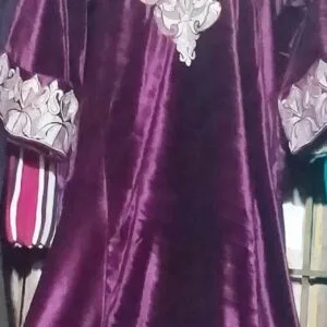 Ruby Red Velvet Pheran with Kashmiri Hand Tilla Work