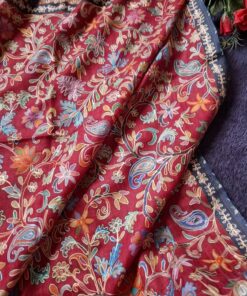 Pashmina Kashmiri Shawl Blue, Full Embroidery Work
