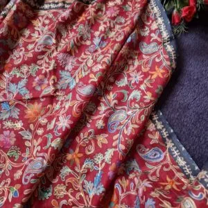 Pashmina Kashmiri Shawl Blue, Full Embroidery Work