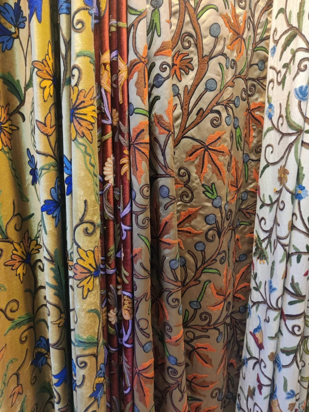 Ari Work Embroidered Crewel Curtains