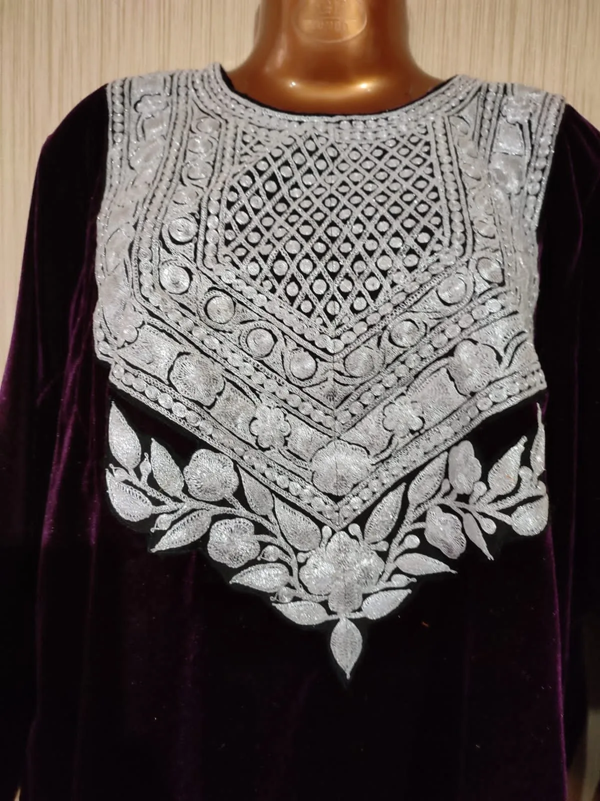 Velvet Pherans with Kashmiri Design Tilla Work - Image 8