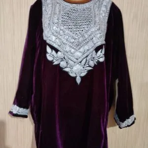 Velvet Pherans with Kashmiri Design Tilla Work