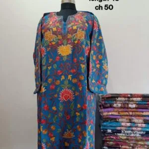 Full Jaali Aari work Pheran on Pure Raffal 15 Pcs