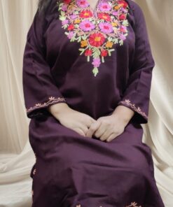 Ari Work Ladies Woollen Pheran in Purple Colour