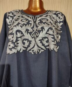 Grey Colour Raffal Aari & Zari Work Pheran