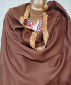 Pashmina Kashmiri Shawl Brown, Doordar Embroidery Work