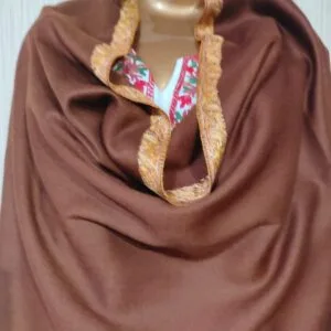 Pashmina Kashmiri Shawl Brown, Doordar Embroidery Work