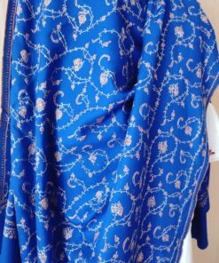 Pashmina Kashmiri Shawl Blue Jaalidaar