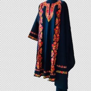 Pure Raffle Wool Pheran with Stole