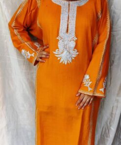 DESIGNER Raffal Pherans with Tilla work in Orange Colour