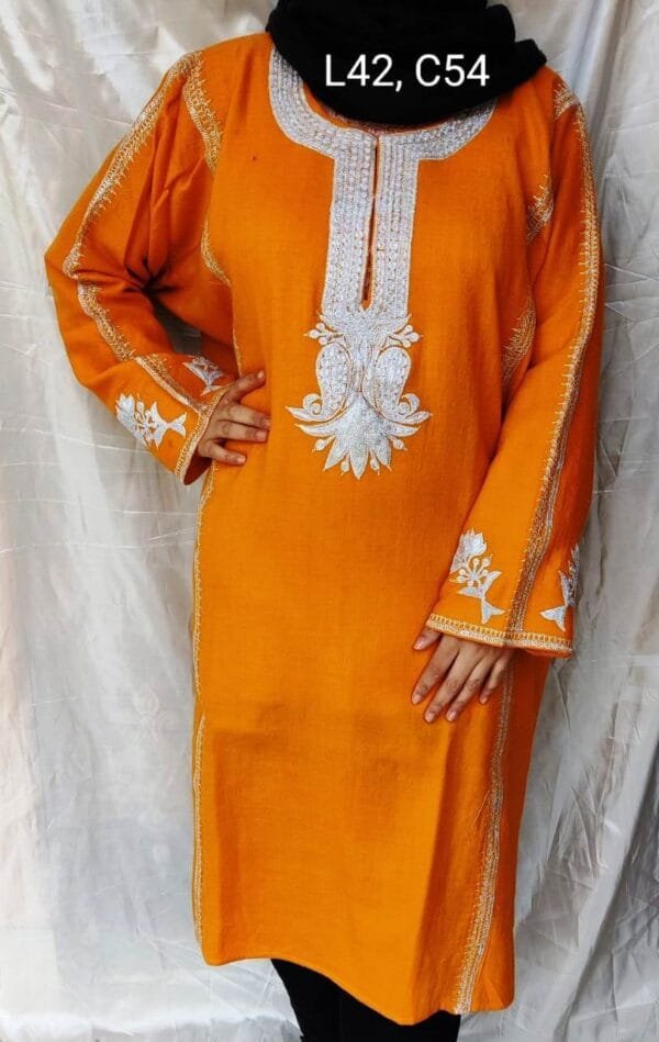 DESIGNER Raffal Pherans with Tilla work in Orange Colour