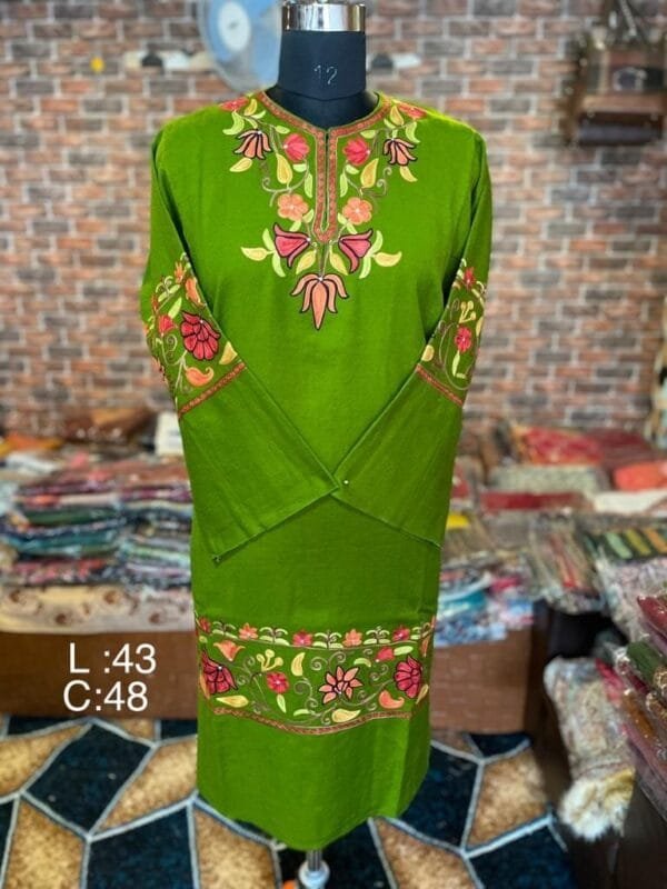 Pure Raffal Designer Pherans with Aari Embroidery - Image 10