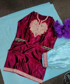 Satin Silk Cord Set with Tilla Patch