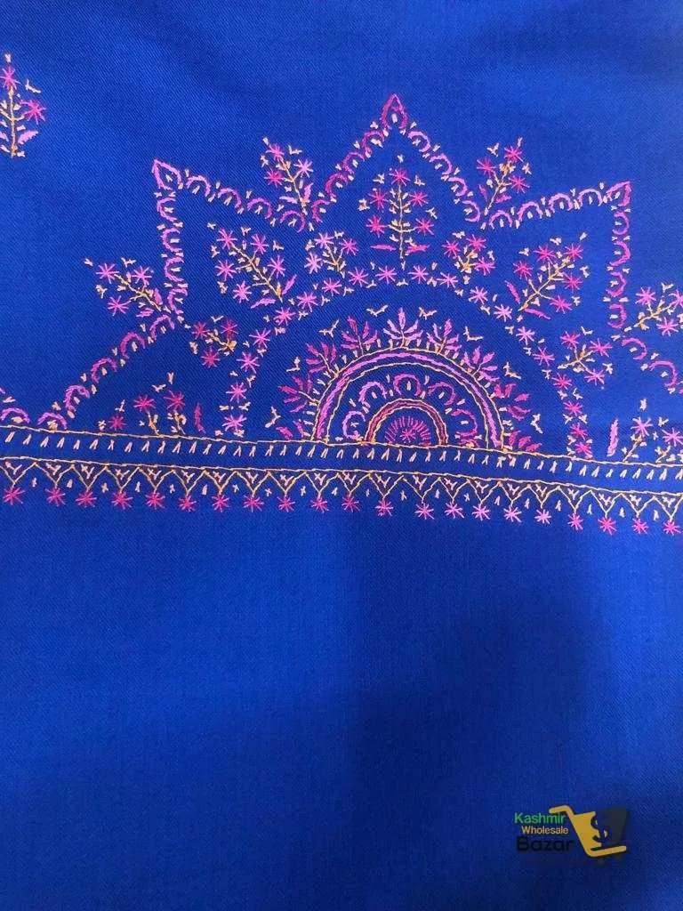 Pashmina Shawl Jaalidaar Blue - Image 5